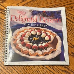 Pampered Chef Red and Blue Delightful Desserts Cookbook
